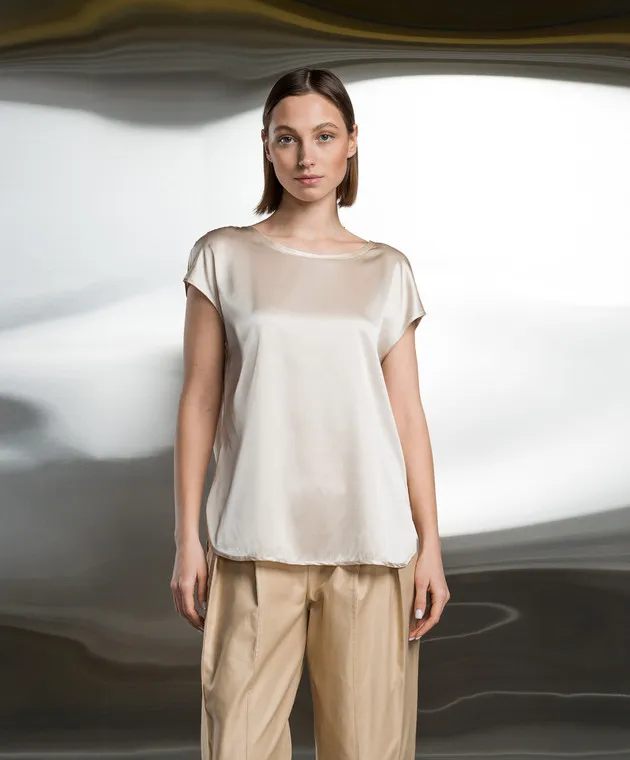 Solotre Beige silk blouse