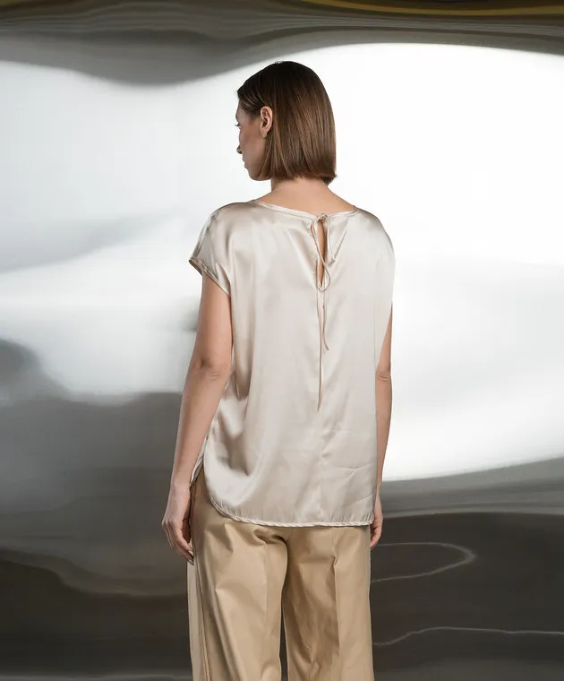 Solotre Beige silk blouse