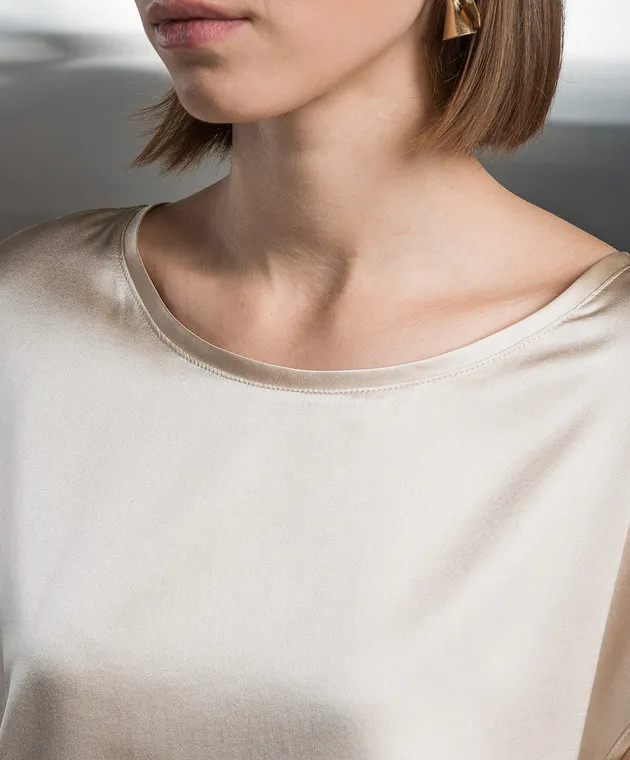 Solotre Beige silk blouse