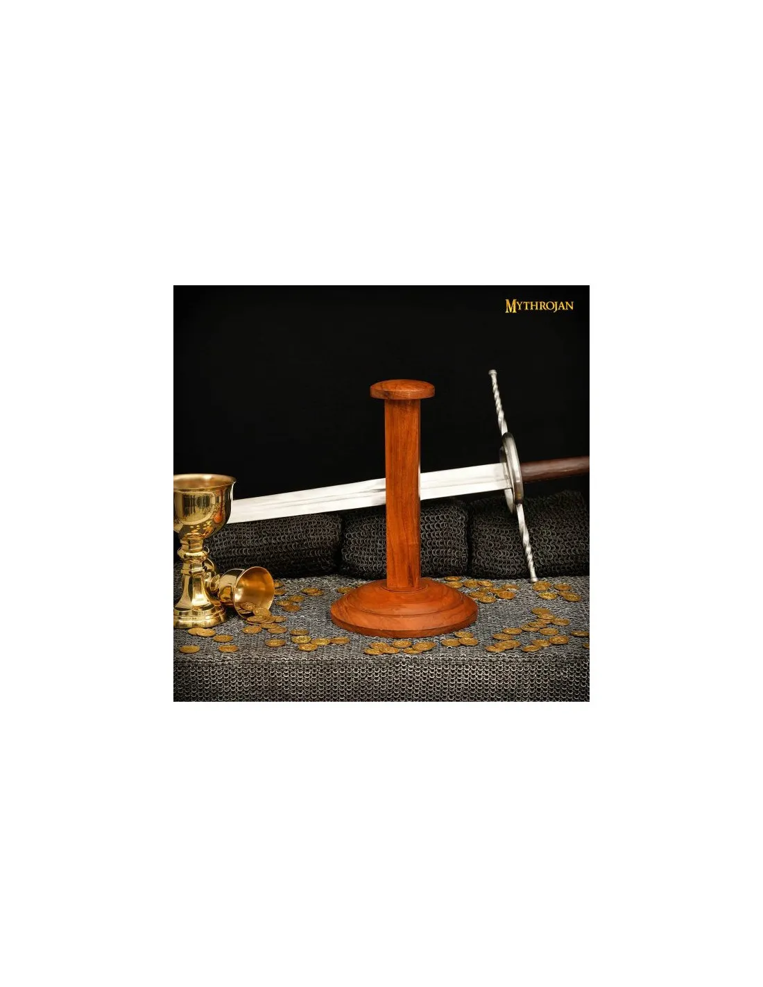 Soporte para exhibición de cascos en madera (38 cm.)