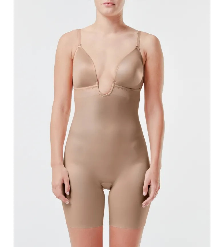 SPANX FAJA CON ESCOTE EN U Y PIERNA CORTA 10157R CHAMPAGNE BEIGE