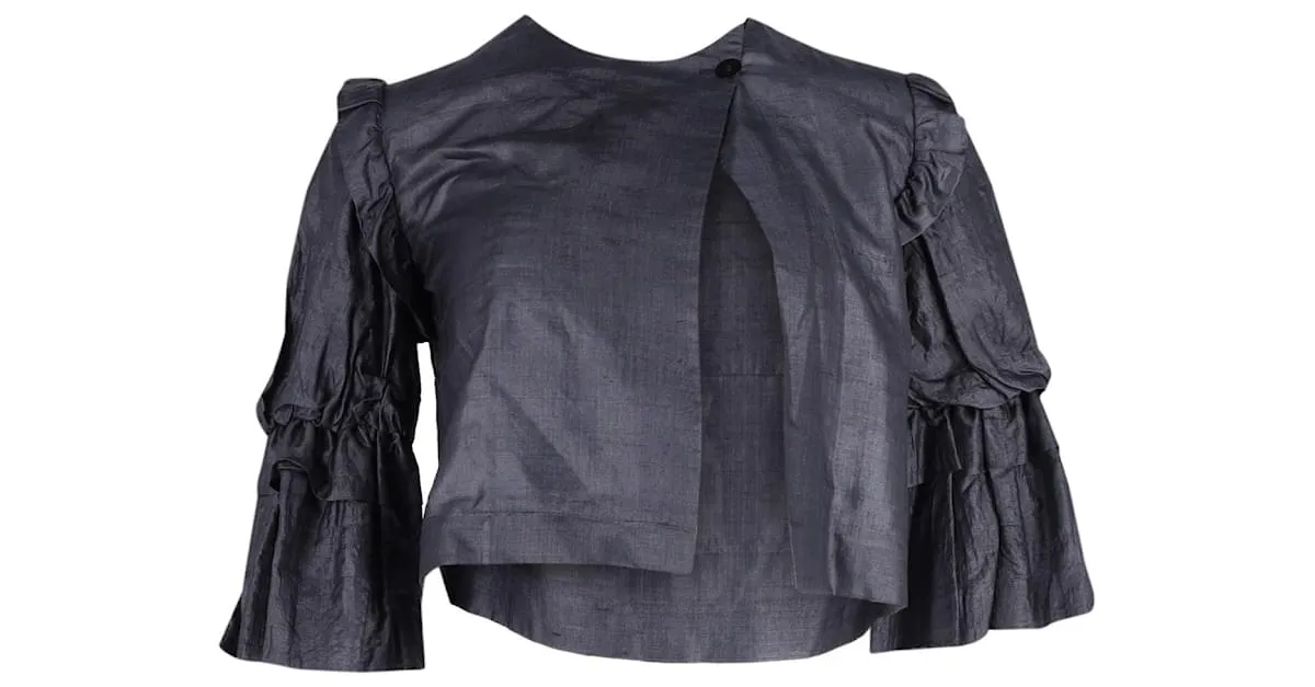 Stella Mc Cartney Chaqueta corta Stella McCartney en seda gris 