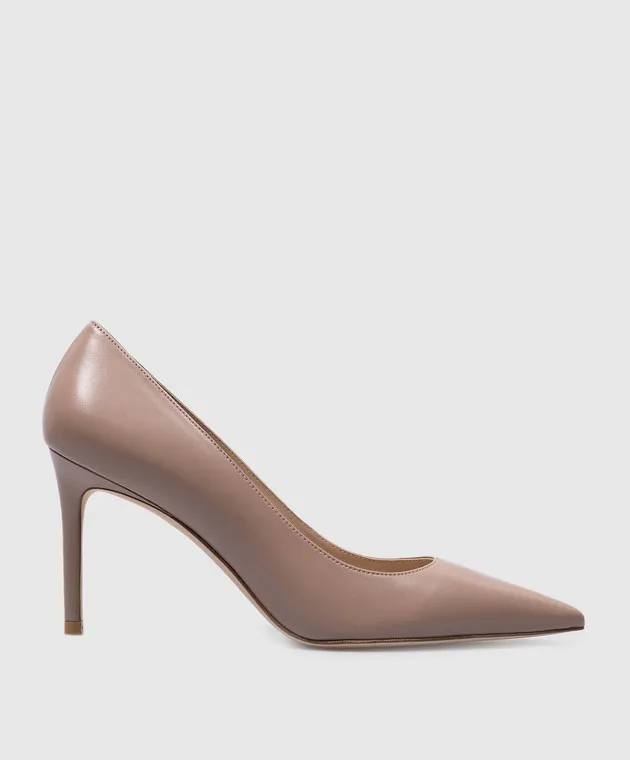 Stuart Weitzman Stuart 95 Pump beige leather pumps