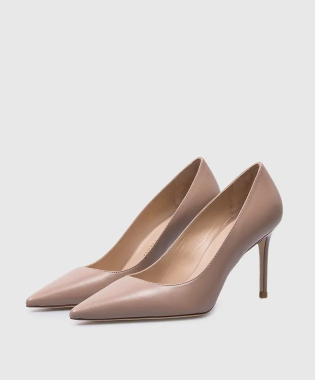 Stuart Weitzman Stuart 95 Pump beige leather pumps