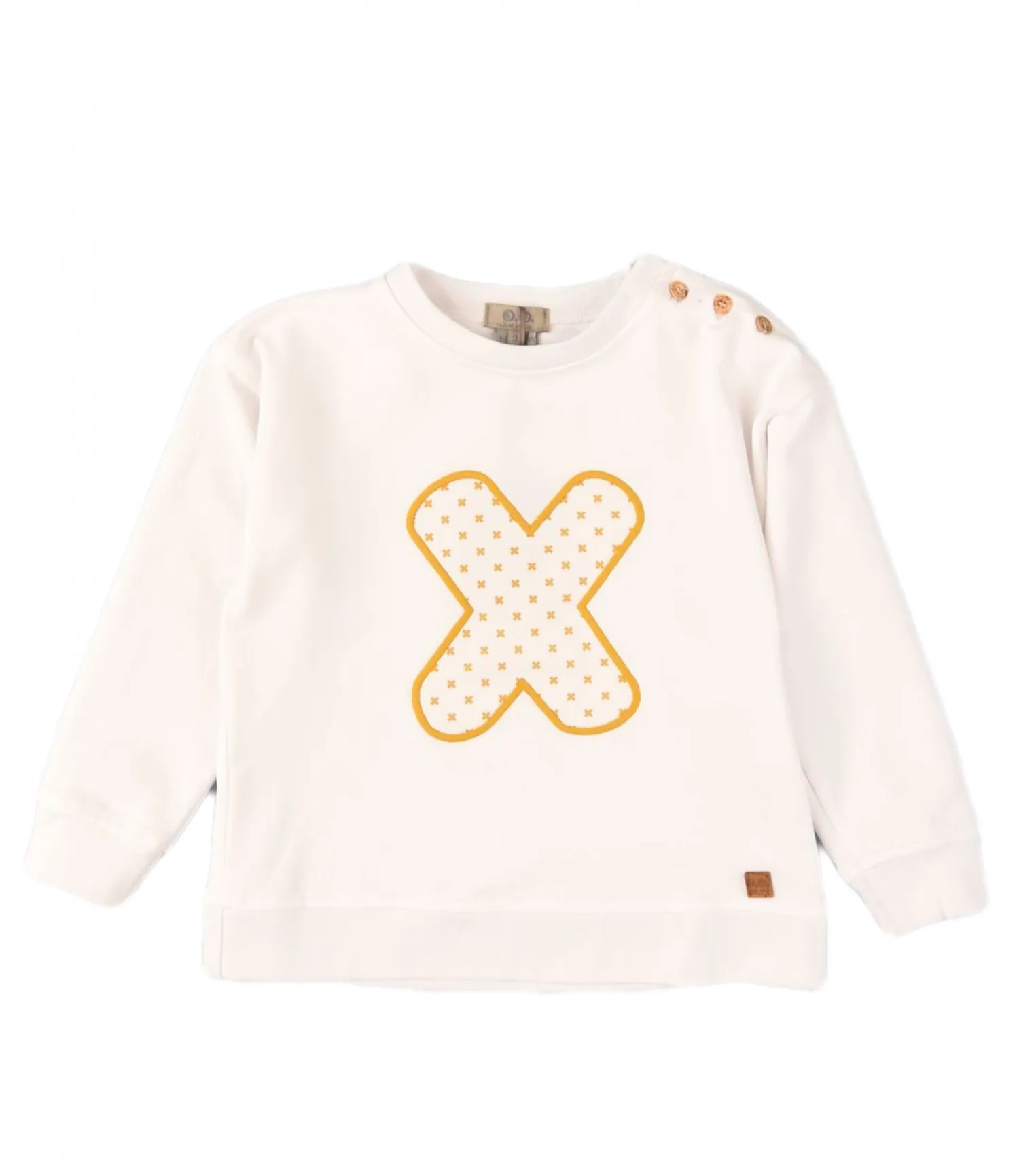 Sudadera blanca y amarilla Colección Cruces