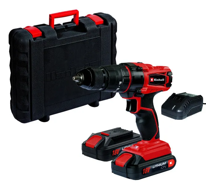 TALADRO IMPACTO 18V LII CON 2 BATERIAS + CARGADOR + MALETíN EINHELL TCCD 182