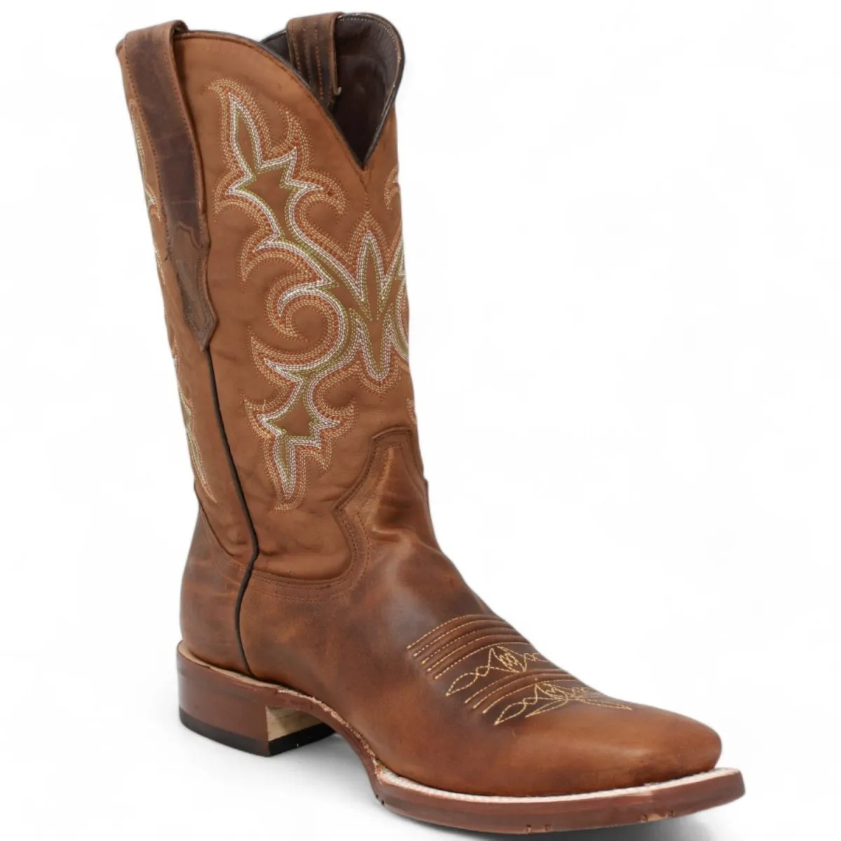 Tanner Mark Men's Square Toe Leather Boots Alamo Honey TM207045