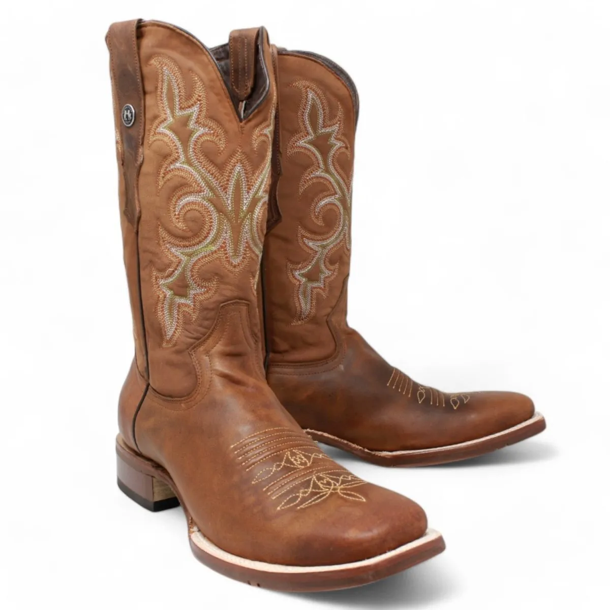 Tanner Mark Men's Square Toe Leather Boots Alamo Honey TM207045