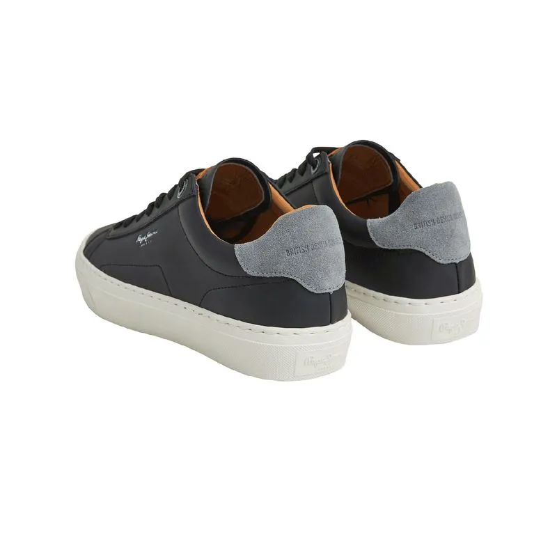 TENIS PEPE JEANS HOMBRE YOGI ORIGINAL 23 NEGRO  BLANCO