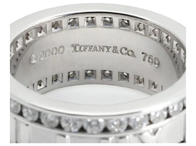 Tiffany & Co Anillo de banda de oro blanco K18WG Tiffany Atlas 
