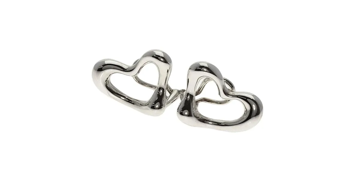 Tiffany & Co Pendientes de clip en forma de corazón de plata Tiffany 