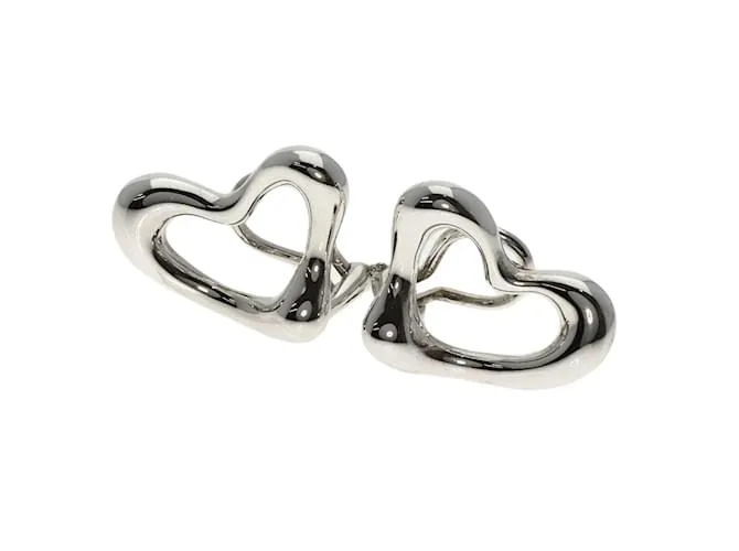 Tiffany & Co Pendientes de clip en forma de corazón de plata Tiffany 