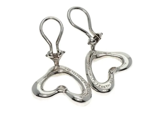 Tiffany & Co Pendientes de clip en forma de corazón de plata Tiffany 