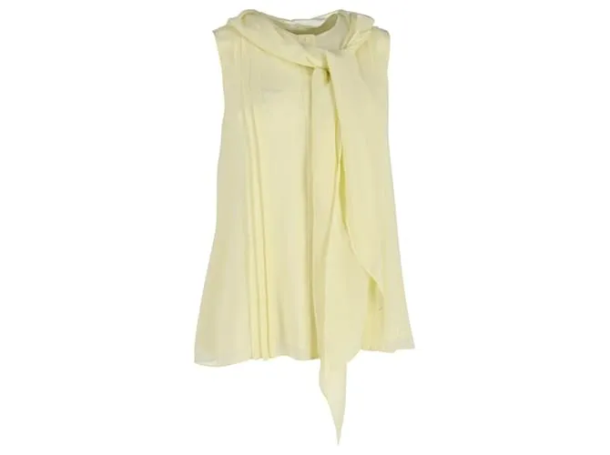 Top tipo bufanda sin mangas Max Mara en seda amarilla Amarillo 
