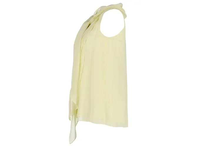 Top tipo bufanda sin mangas Max Mara en seda amarilla Amarillo 