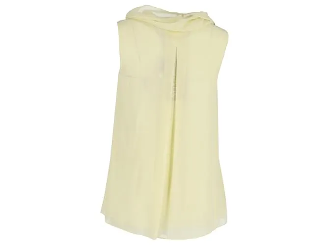 Top tipo bufanda sin mangas Max Mara en seda amarilla Amarillo 