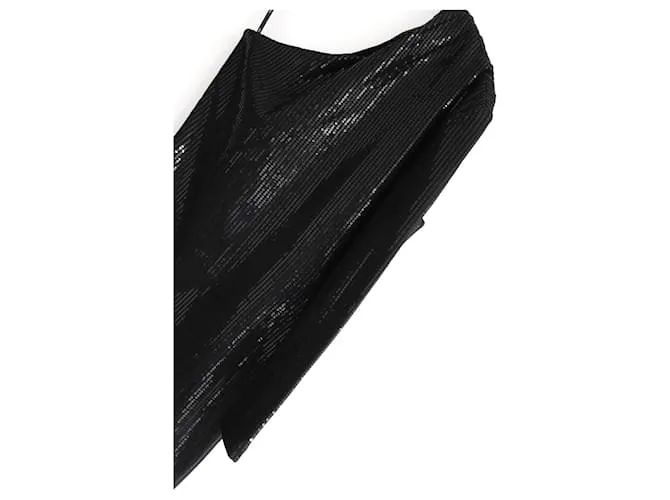Vestido corto asimétrico con lentejuelas Zuri de Solace London Negro 