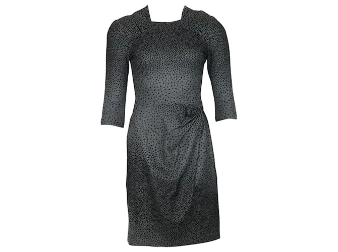 Vestido de lana gris con estampado de lunares de Issa London 