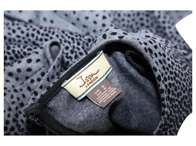 Vestido de lana gris con estampado de lunares de Issa London 