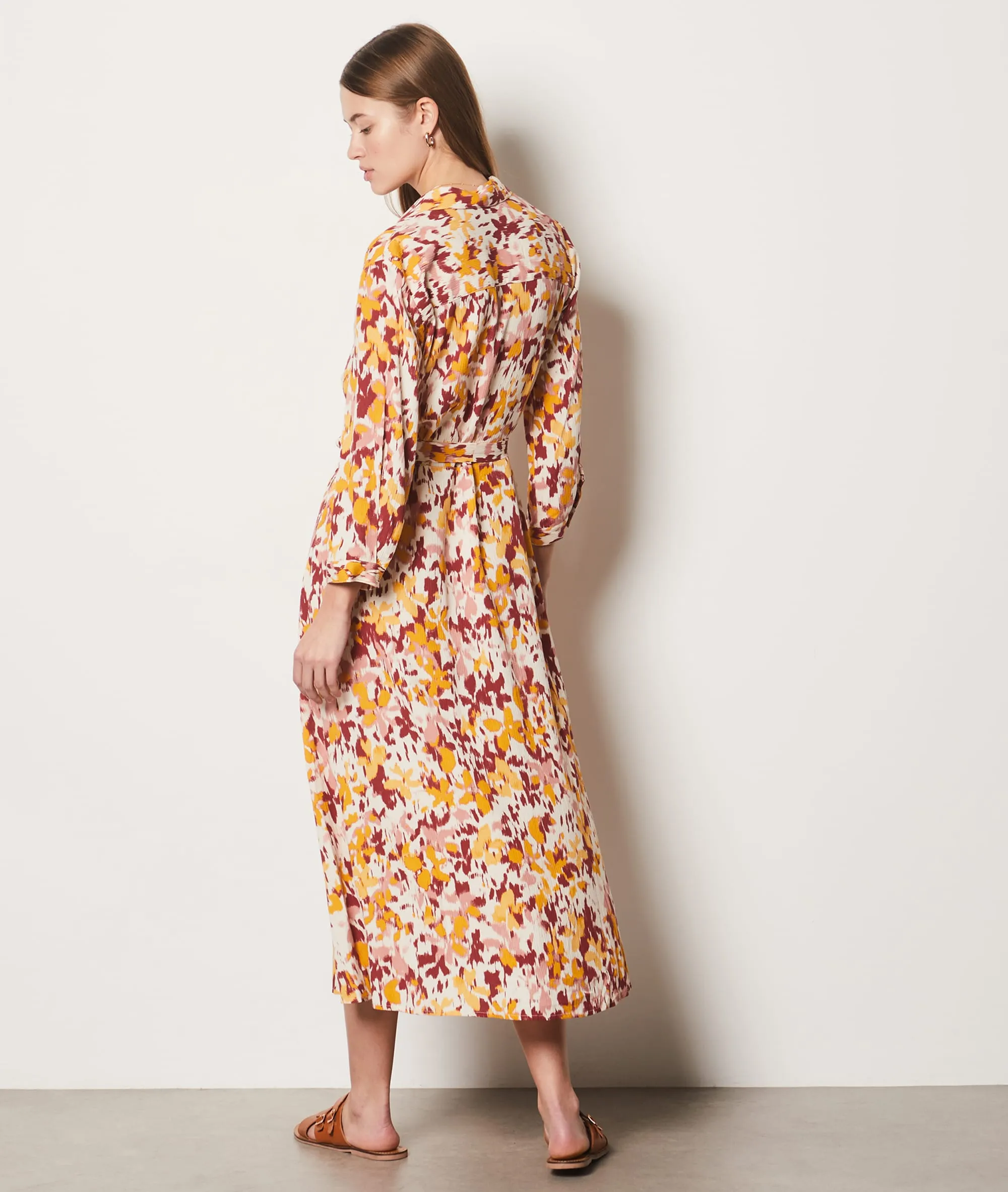 VESTIDO LARGO ESTAMPADO CON BOTONES ANITA IMP MULTICOLORE  ETAM