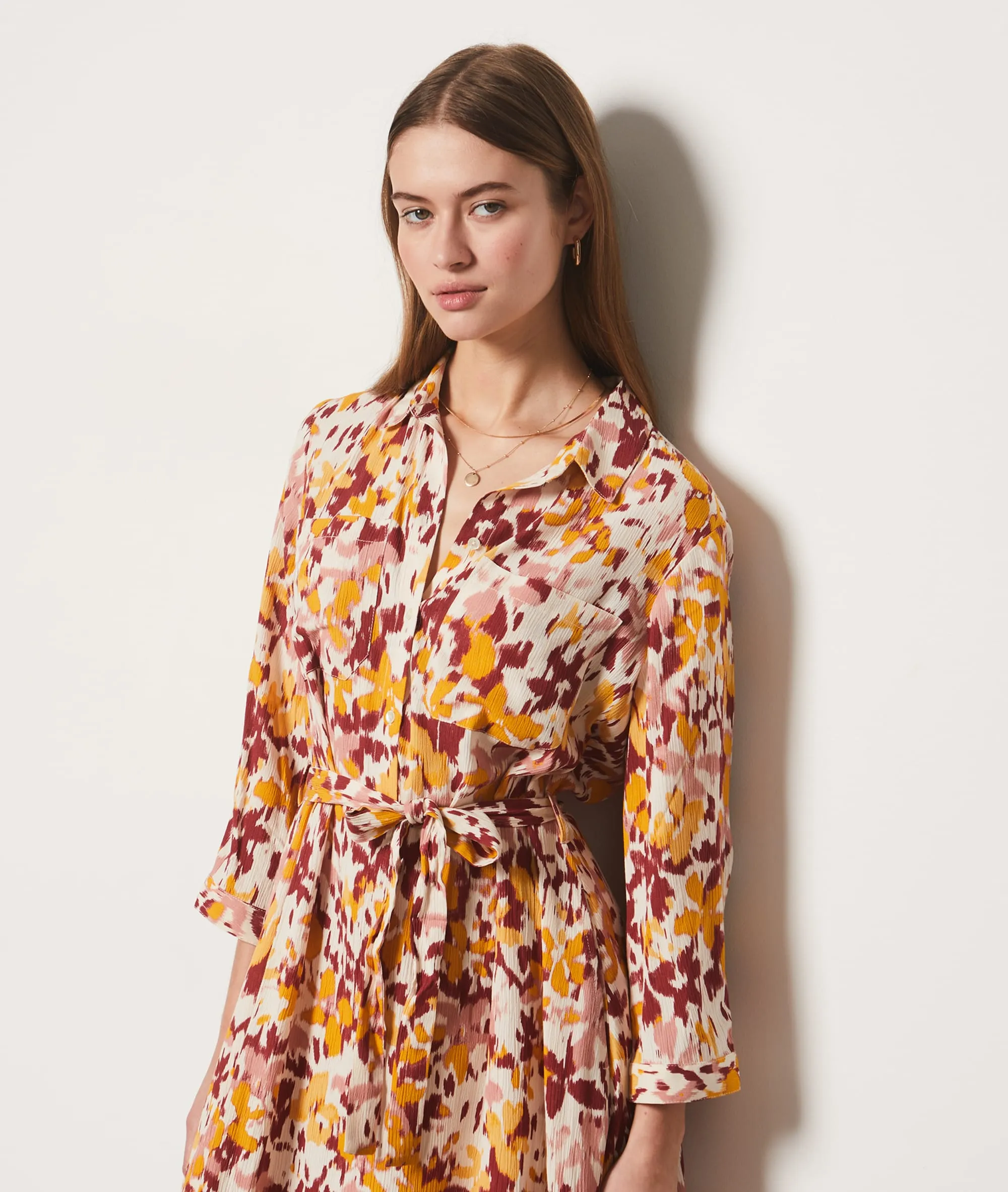 VESTIDO LARGO ESTAMPADO CON BOTONES ANITA IMP MULTICOLORE  ETAM