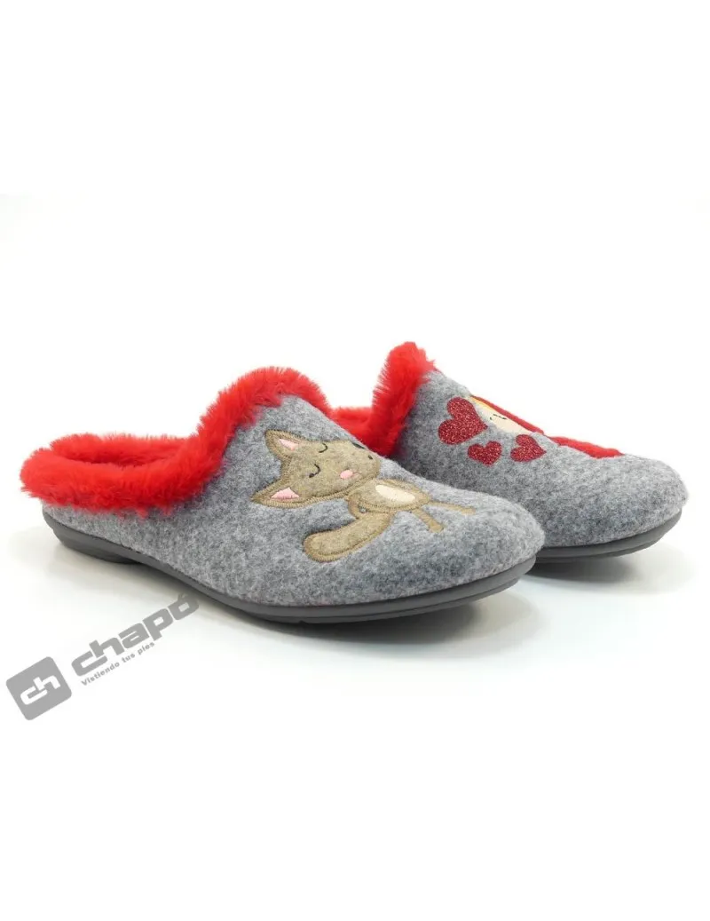 Zapatilla De Casa Gris GarzÓn Zapatillas 5002.279