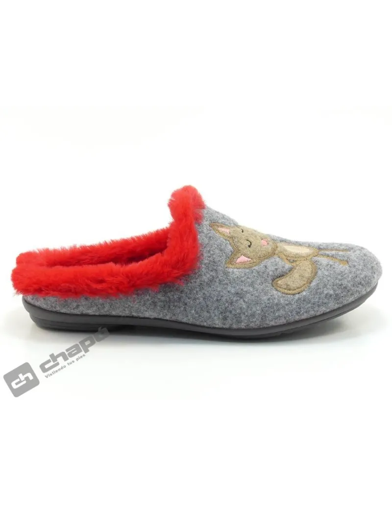 Zapatilla De Casa Gris GarzÓn Zapatillas 5002.279