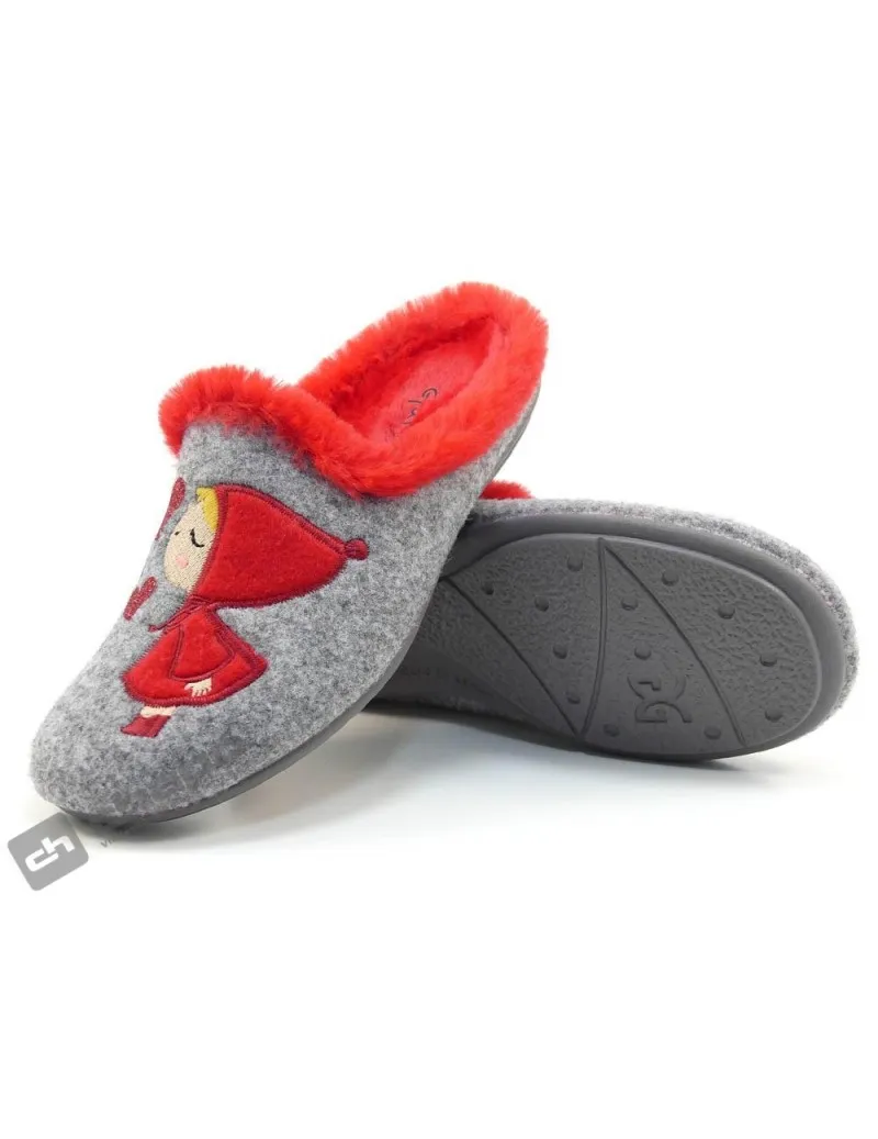 Zapatilla De Casa Gris GarzÓn Zapatillas 5002.279