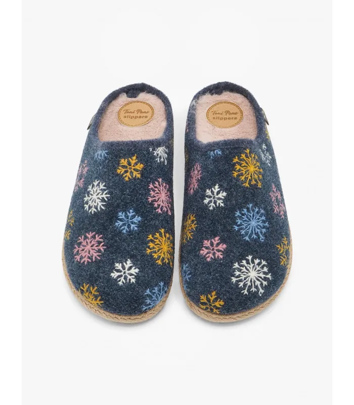 Zapatilla fieltro azul