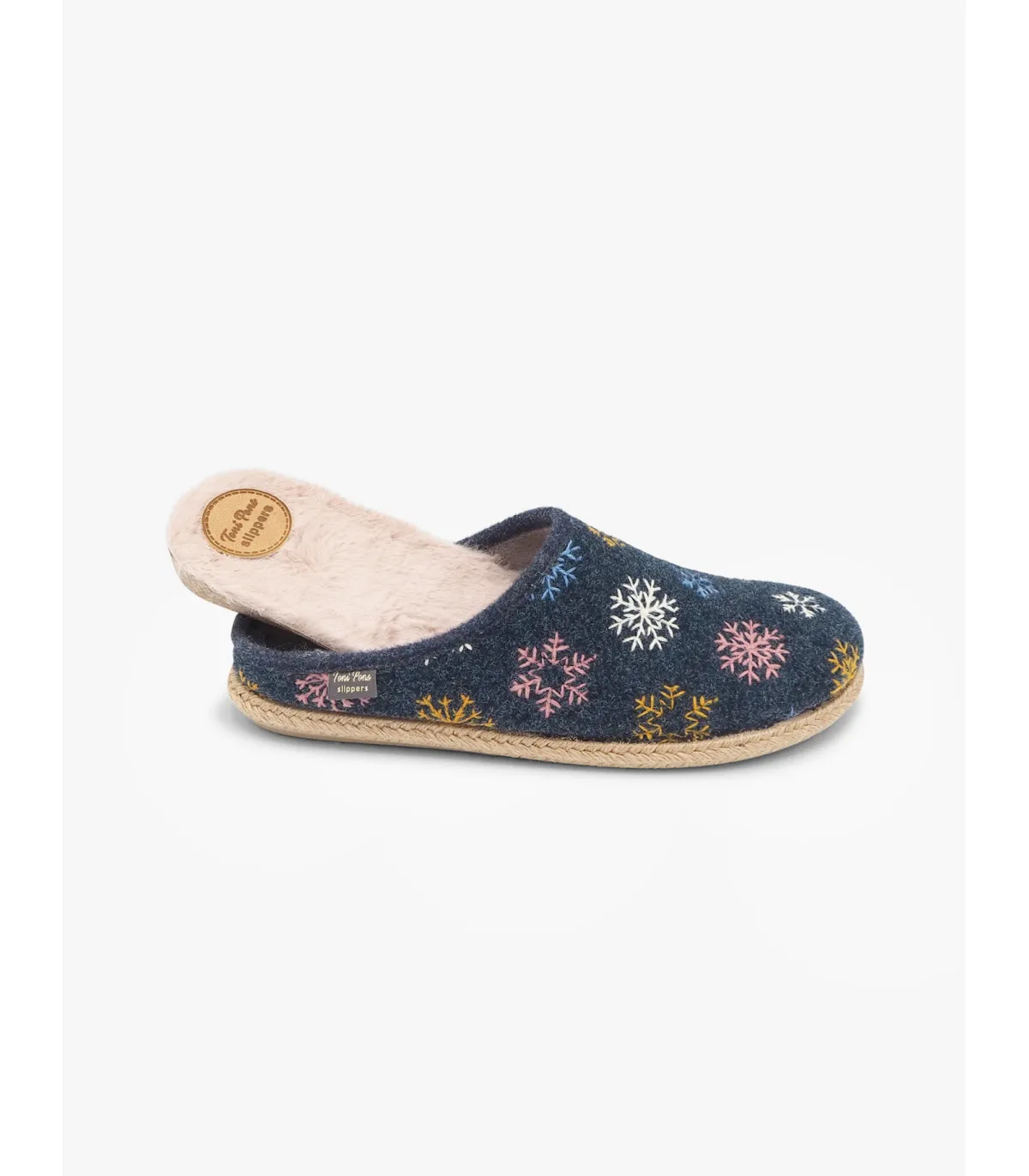 Zapatilla fieltro azul