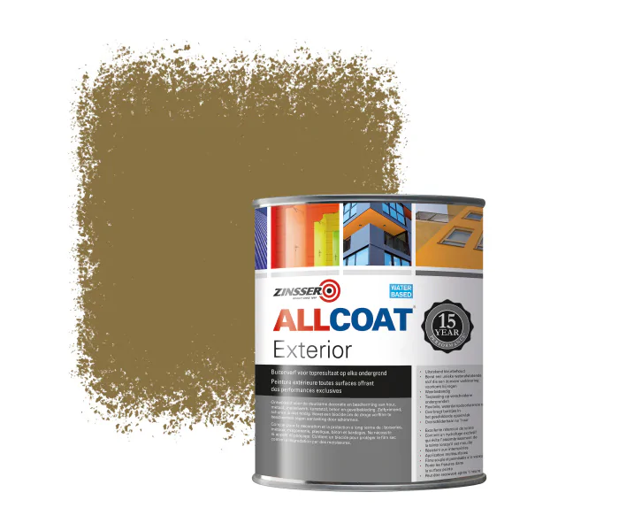 ZINSSER ALLCOAT PINTURA EXTERIOR PARA PAREDES RAL 8000 PARDO VERDOSO  1 LITRO
